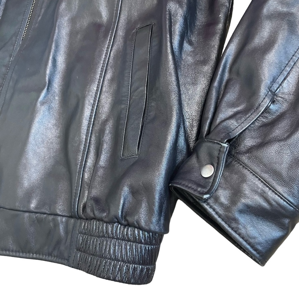 M. Julian Genuine Leather Black Mens Zip Up Jacket Size 2XL - Picture 5 of 16